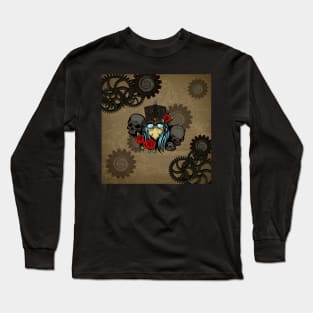 Awesome steampunk skulls with sunglasses Long Sleeve T-Shirt